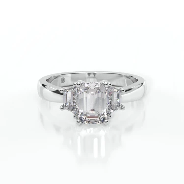 Prema Ananta Engagement Ring, Emerald with Sidestones Image