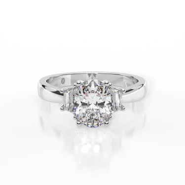 Prema Ananta Engagement Ring, Oval with Sidestones Image