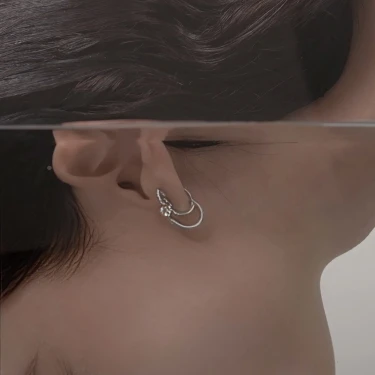 Timeless Hoop Earrings, Silent Moon Small Image