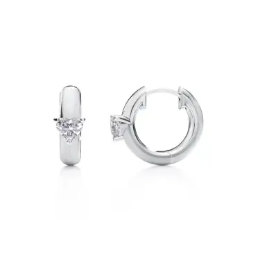Timeless Hoop Earrings, Radiance Arc, Heart, Small Image