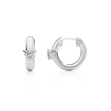 Timeless Hoop Earrings, Radiance Arc, Heart, Small Image