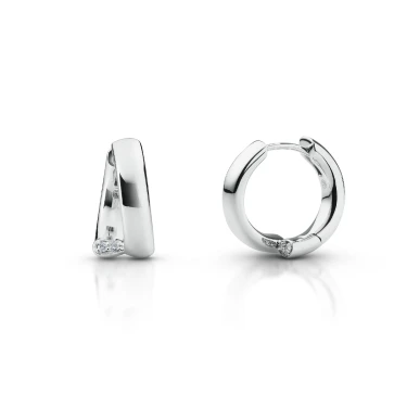 Verve Earrings, Large with Diamonds Image