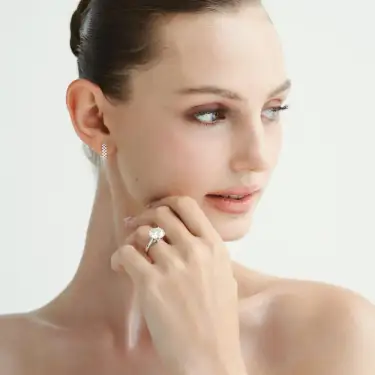 Timeless Hoop Earrings, Glittering Dawn Image