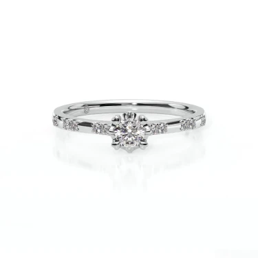 Together Promise Engagement Ring with Diamond Band Image