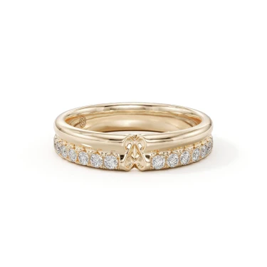 Odyssera Ring, Narrow with Diamonds Image