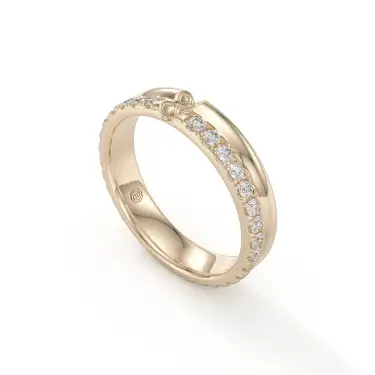Odyssera Ring, Narrow with Diamonds Image