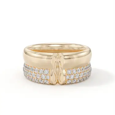 Odyssera Ring, Wide with Diamonds Image