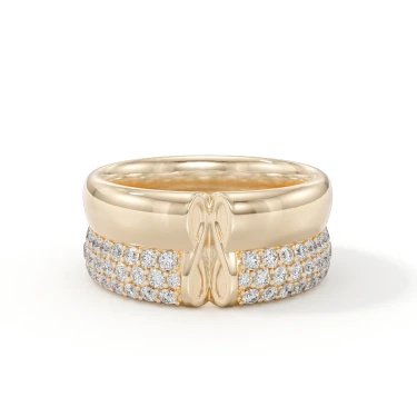 Odyssera Ring, Wide with Diamonds Image