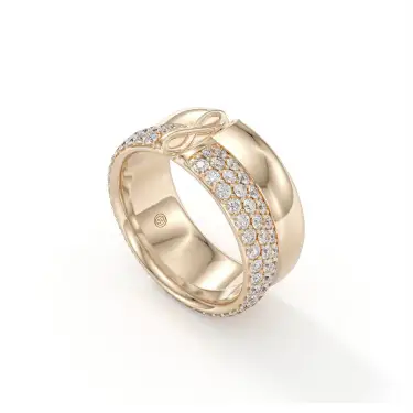 Odyssera Ring, Wide with Diamonds Image