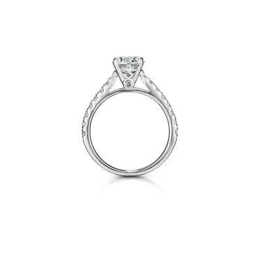 Love Signature Engagement Ring with Diamond Band Image