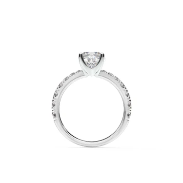 Prema Ananta Engagement Ring, Cushion with Diamond Band Image