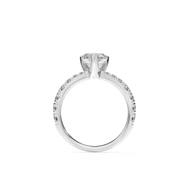 Prema Ananta Engagement Ring, Heart with Diamond Band Image
