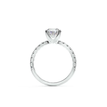 Prema Ananta Engagement Ring, Round with Diamond Band Image